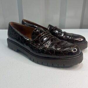 Andre Assous Brown Slip On Crocodile Style Women Size 8 Shoe EUC